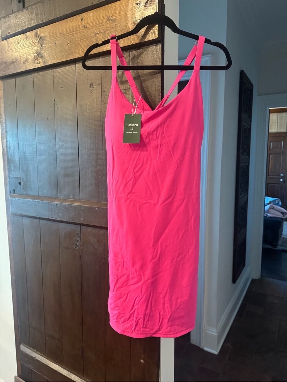 HALARA Hot Pink Double Strap Slip Dress